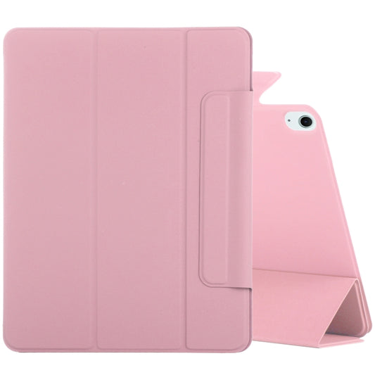 For iPad Air 11 2025 / 2024 Double-sided Clip Fixed Buckle Magnetic PU Leather Smart Tablet Case(Light Pink) - iPad Air 11 2025 / 2024 Cases by buy2fix | Online Shopping UK | buy2fix