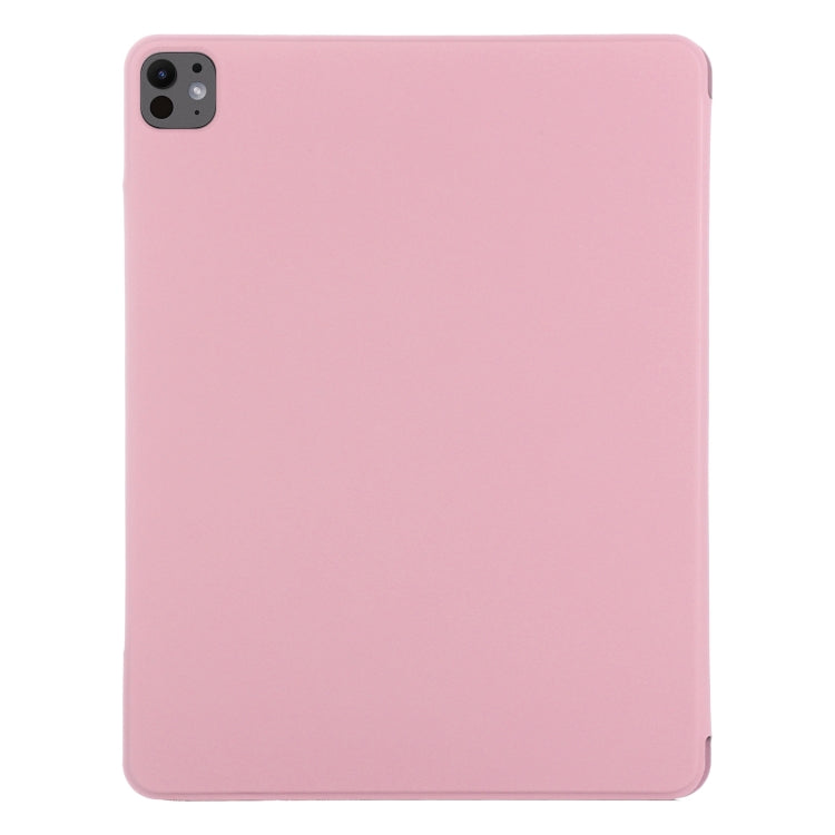 For iPad Pro 11 2024 Double-sided Clip Fixed Buckle Magnetic PU Leather Smart Tablet Case(Light Pink) - iPad Pro 11 2024 Cases by buy2fix | Online Shopping UK | buy2fix