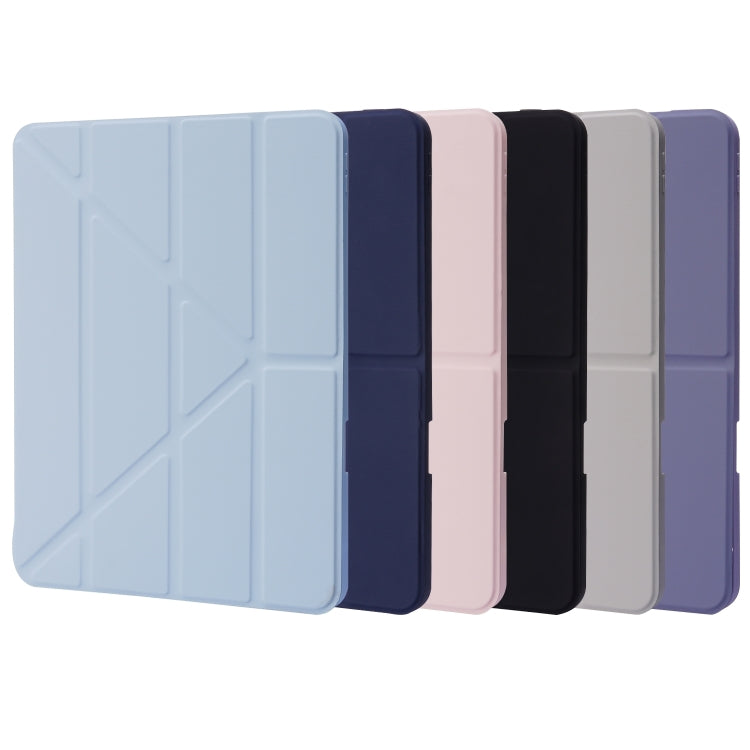 For iPad Pro 13 2024 Deformation Transparent Acrylic Leather Tablet Case(Dark Blue) - iPad Pro 13 2024 Cases by buy2fix | Online Shopping UK | buy2fix