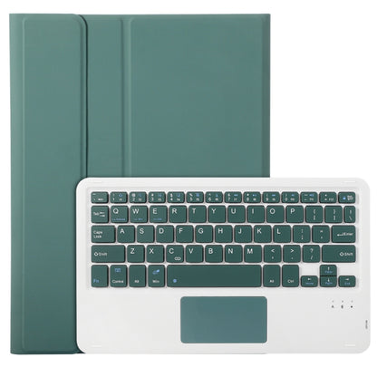 For iPad Pro 11 2024 A13B-A Lambskin Texture Bluetooth Touch Square Keyboard Leather Tablet Case with Pen Slot(Dark Green) - For iPad Pro by buy2fix | Online Shopping UK | buy2fix