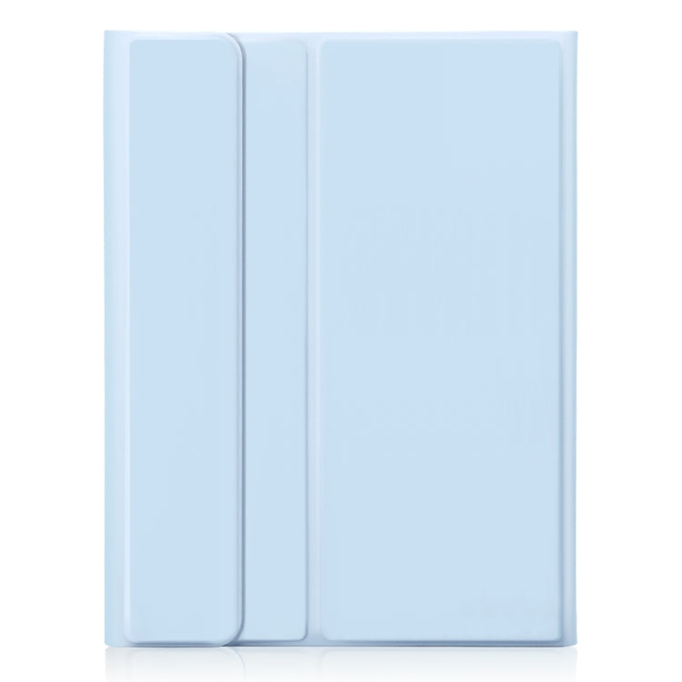 For iPad Pro 11 2024 A13B-A Lambskin Texture Bluetooth Touch Square Keyboard Leather Tablet Case with Pen Slot(Light Blue) - For iPad Pro by buy2fix | Online Shopping UK | buy2fix