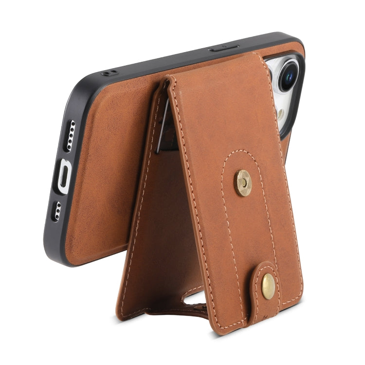 For iPhone 12 Pro Max Denior D14 NK Retro Pattern MagSafe Magnetic Card Holder Leather Phone Case(Brown) - iPhone 12 Pro Max Cases by Denior | Online Shopping UK | buy2fix