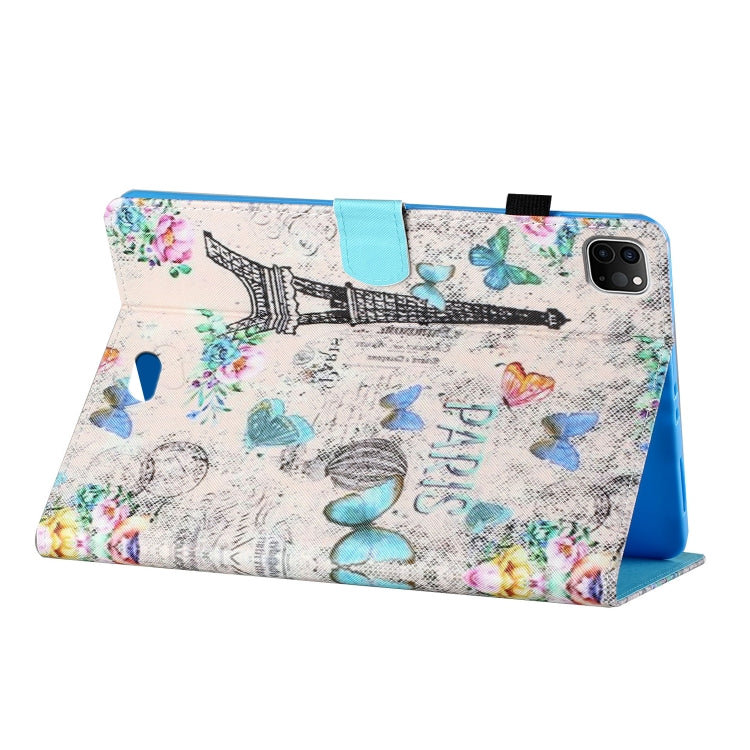 For iPad Pro 11 2024 Coloured Drawing Stitching Smart Leather Tablet Case(Tower and Butterflies) - iPad Pro 11 2024 Cases by buy2fix | Online Shopping UK | buy2fix