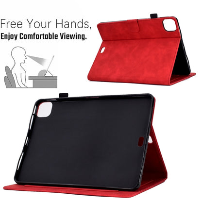 For iPad Pro 11 2024 Tower Embossed Leather Smart Tablet Case(Red) - iPad Pro 11 2024 Cases by buy2fix | Online Shopping UK | buy2fix