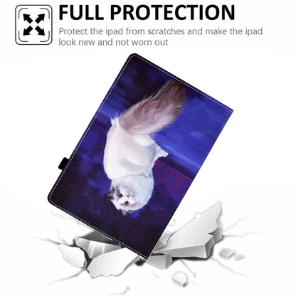 For iPad Pro 11 2024 Painted Elastic Band Smart Leather Tablet Case(White Cat) - iPad Pro 11 2024 Cases by buy2fix | Online Shopping UK | buy2fix