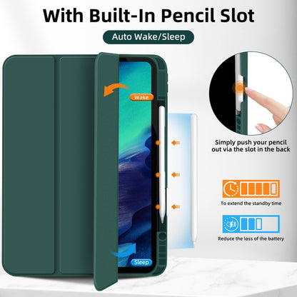 For iPad Pro 13 2024 3-fold TPU Smart Leather Tablet Case with Pen Slot(Dark Green) - iPad Pro 13 2024 Cases by buy2fix | Online Shopping UK | buy2fix