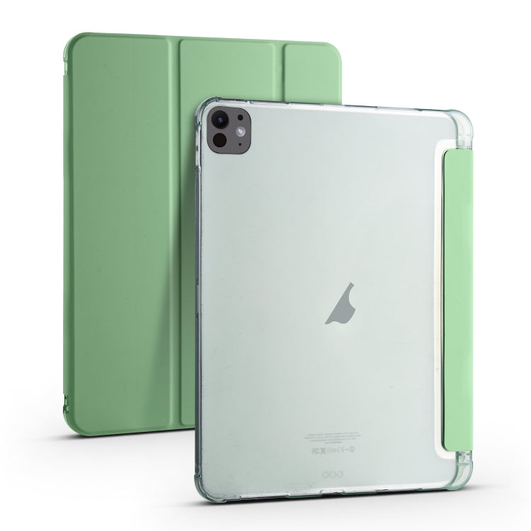 For iPad Pro 13 2024 3-fold TPU Leather Smart Tablet Case with Pen Slot(Matcha Green) - iPad Pro 13 2024 Cases by buy2fix | Online Shopping UK | buy2fix