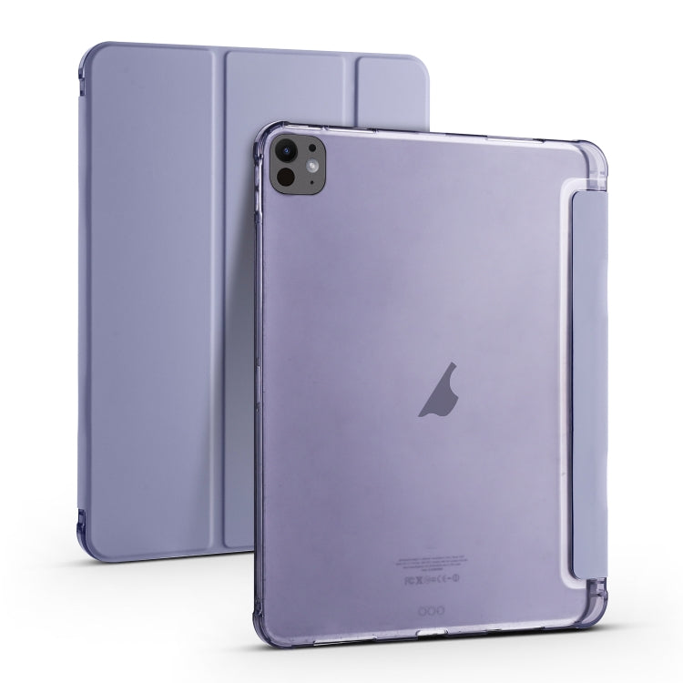 For iPad Pro 13 2024 3-fold TPU Leather Smart Tablet Case with Pen Slot(Lavender Purple) - iPad Pro 13 2024 Cases by buy2fix | Online Shopping UK | buy2fix