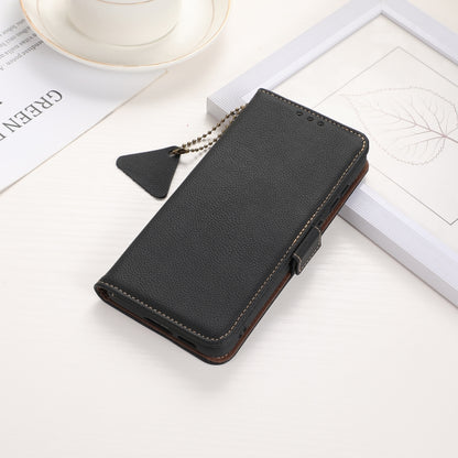 For iPhone 16 Pro Max Side-Magnetic TJ Genuine Leather RFID Phone Case(Black) - iPhone 16 Pro Max Cases by buy2fix | Online Shopping UK | buy2fix