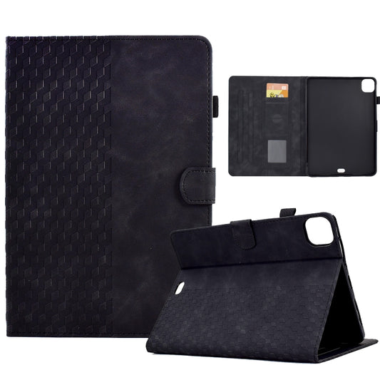 For iPad Pro 11 2024 Rhombus Embossed Leather Tablet Case(Black) - iPad Pro 11 2024 Cases by buy2fix | Online Shopping UK | buy2fix