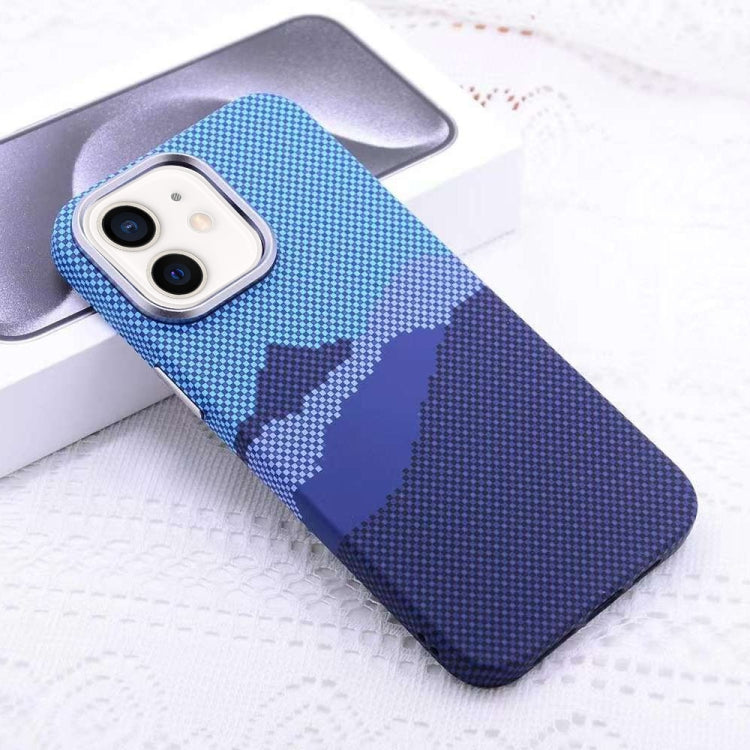 For iPhone 12 Kevlar Carbon Fiber Texture MagSafe Magnetic Phone Case(Blue) - iPhone 12 / 12 Pro Cases by buy2fix | Online Shopping UK | buy2fix