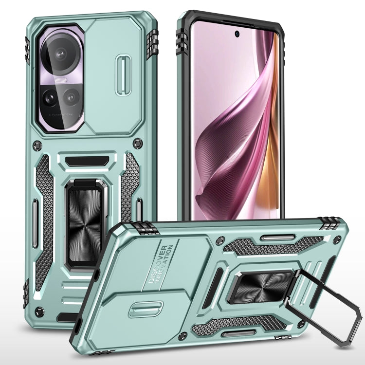 For OPPO Reno10 Global Armor PC + TPU Camera Shield Phone Case(Alpine Green) - OPPO Cases by buy2fix | Online Shopping UK | buy2fix