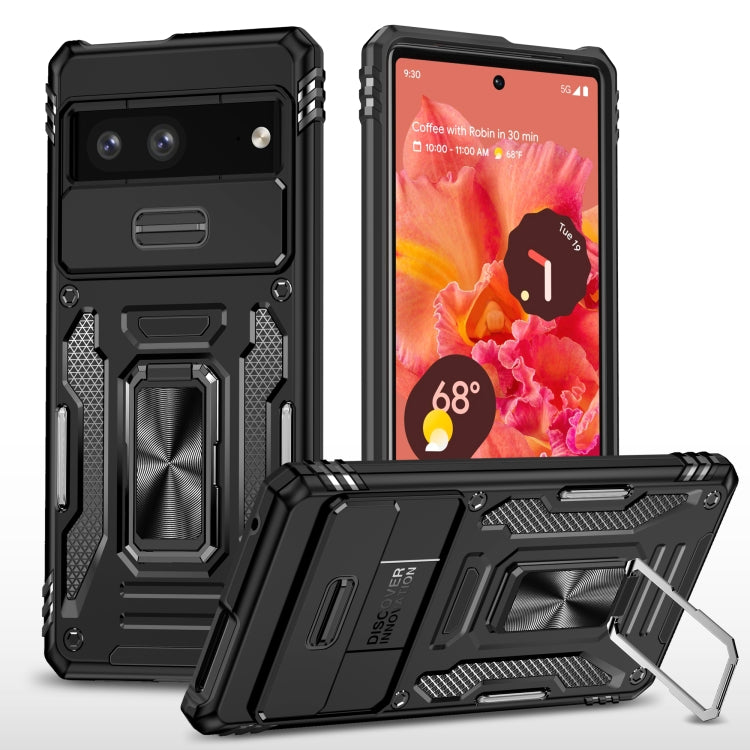 For Google Pixel 9/9 Pro Armor PC + TPU Camera Shield Phone Case(Black) - Google Cases by buy2fix | Online Shopping UK | buy2fix