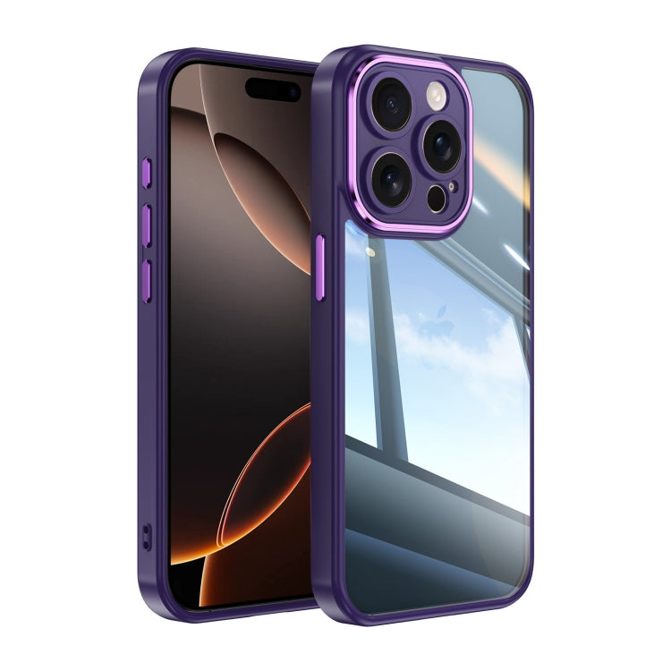 For iPhone 16 Pro Acrylic Hybrid TPU Armor Shockproof Phone Case(Purple) - iPhone 16 Pro Cases by buy2fix | Online Shopping UK | buy2fix