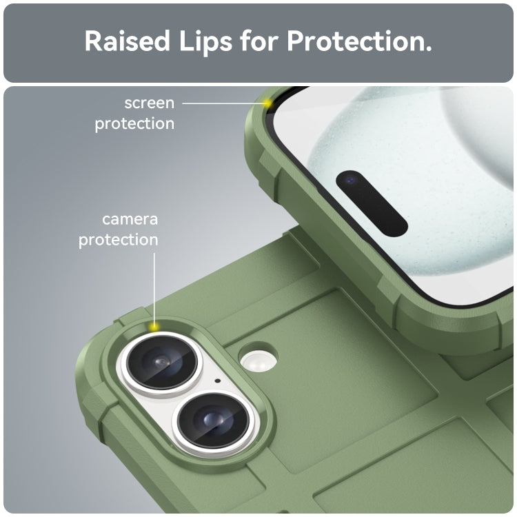 For iPhone 16 Plus Full Coverage Shockproof TPU Phone Case(Green) - iPhone 16 Plus Cases by buy2fix | Online Shopping UK | buy2fix