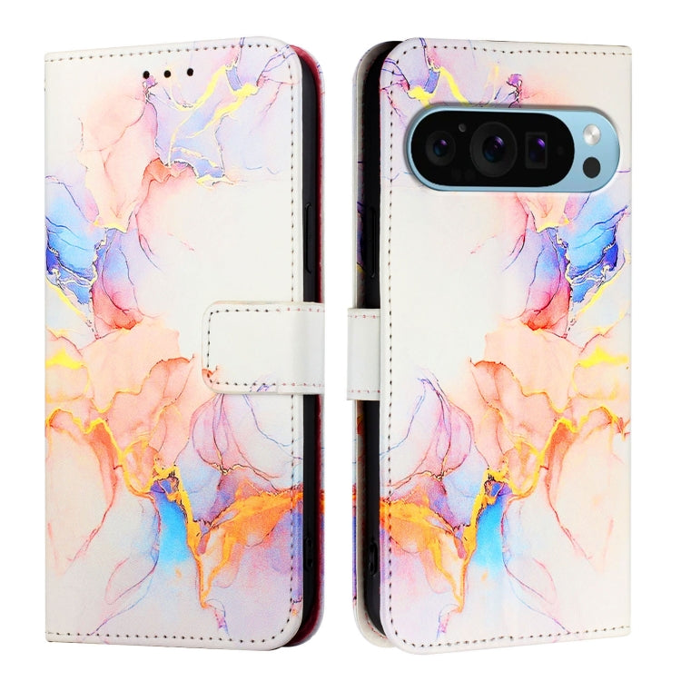 For Google Pixel 9 Pro XL PT003 Marble Pattern Flip Leather Phone Case(Galaxy Marble White) - Google Cases by buy2fix | Online Shopping UK | buy2fix