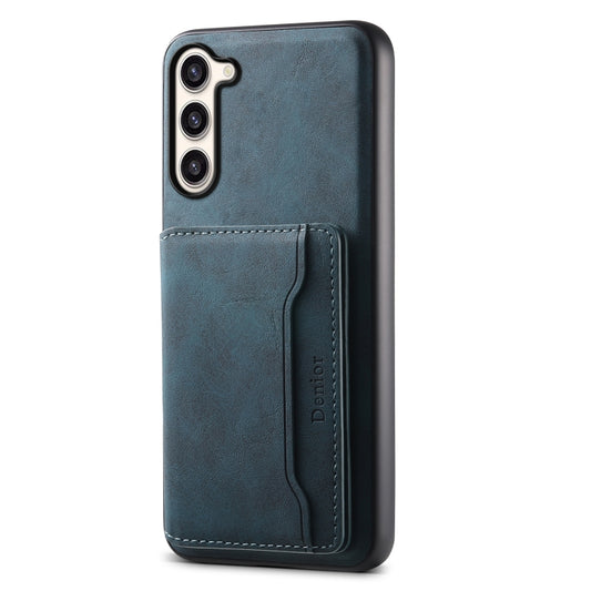 For Samsung Galaxy S23+ 5G Denior D13 Retro Texture Leather MagSafe Card Bag Phone Case(Blue) - Galaxy S23+ 5G Cases by Denior | Online Shopping UK | buy2fix
