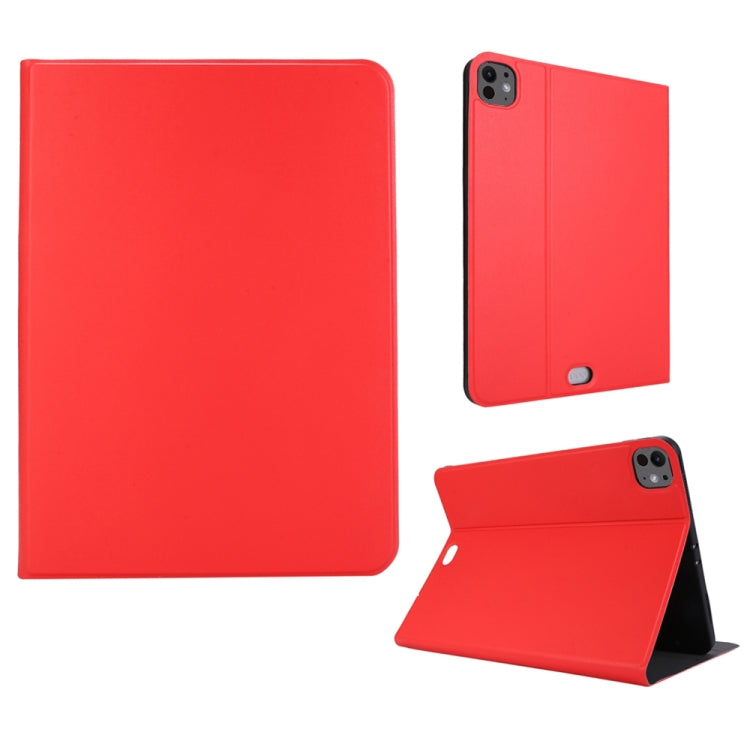 For iPad Pro 13 2024 Stretch Voltage Plain Leather Smart Tablet Case(Red) - iPad Pro 13 2024 Cases by buy2fix | Online Shopping UK | buy2fix