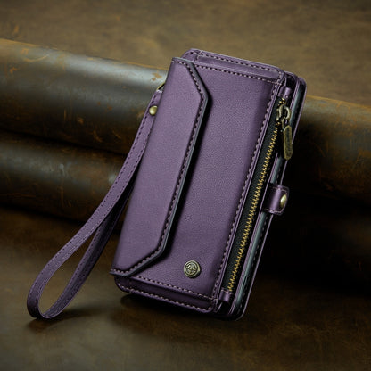 For iPhone XS Max CaseMe C36 Card Slots Zipper Wallet RFID Anti-theft Leather Phone Case(Purple) - More iPhone Cases by CaseMe | Online Shopping UK | buy2fix