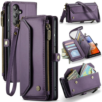 For Samsung Galaxy A14 5G / 4G CaseMe C36 Card Slots Zipper Wallet RFID Anti-theft Leather Phone Case(Purple) - Galaxy Phone Cases by CaseMe | Online Shopping UK | buy2fix