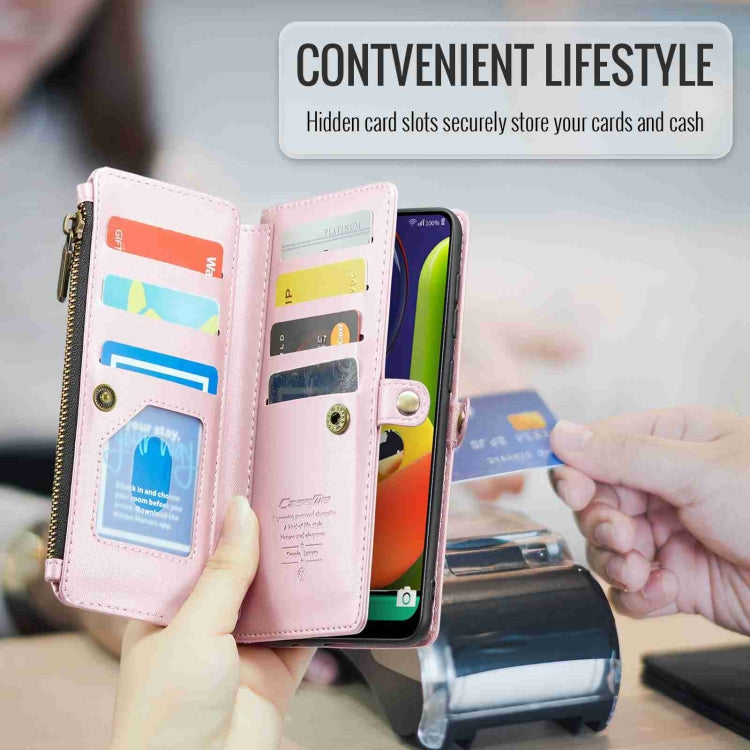 For Samsung Galaxy A30s / A50s / A50 CaseMe C36 Card Slots Zipper Wallet RFID Anti-theft Leather Phone Case(Pink) - Galaxy Phone Cases by CaseMe | Online Shopping UK | buy2fix