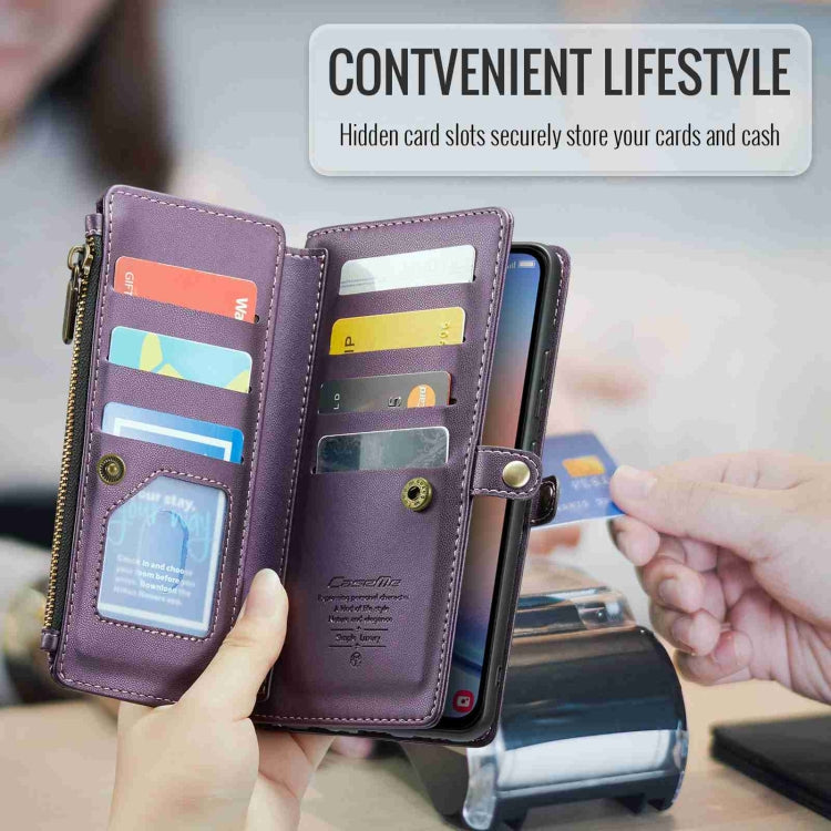 For Samsung Galaxy A34 5G CaseMe C36 Card Slots Zipper Wallet RFID Anti-theft Leather Phone Case(Purple) - Galaxy Phone Cases by CaseMe | Online Shopping UK | buy2fix