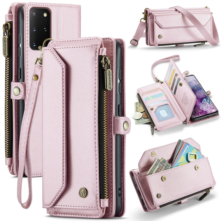 For Samsung Galaxy S20+ CaseMe C36 Card Slots Zipper Wallet RFID Anti-theft Leather Phone Case(Pink) - Galaxy Phone Cases by CaseMe | Online Shopping UK | buy2fix