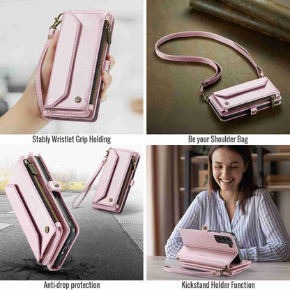 For Samsung Galaxy S22+ 5G CaseMe C36 Card Slots Zipper Wallet RFID Anti-theft Leather Phone Case(Pink) - Galaxy S22+ 5G Cases by CaseMe | Online Shopping UK | buy2fix