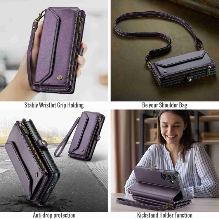 For Samsung Galaxy S23 FE 5G CaseMe C36 Card Slots Zipper Wallet RFID Anti-theft Leather Phone Case(Purple) - Galaxy S23 FE 5G Cases by CaseMe | Online Shopping UK | buy2fix