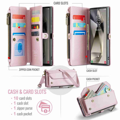 For Samsung Galaxy S24 Ultra 5G CaseMe C36 Card Slots Zipper Wallet RFID Anti-theft Leather Phone Case(Pink) - Galaxy S24 Ultra 5G Cases by CaseMe | Online Shopping UK | buy2fix