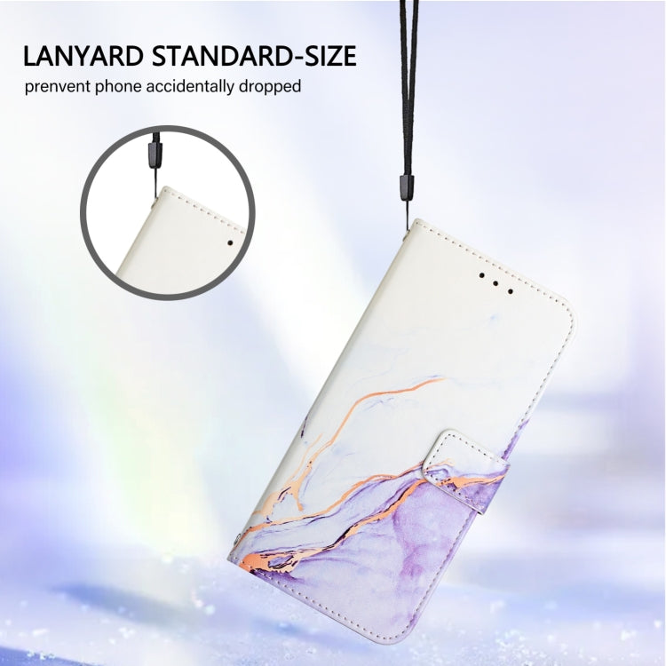 For Xiaomi Redmi K70 / K70 Pro PT003 Marble Pattern Flip Leather Phone Case(White Purple) - K70 Cases by buy2fix | Online Shopping UK | buy2fix