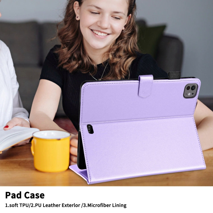 For iPad Pro 13 2024 Rhombus Lattice Leather Smart Tablet Case(Purple) - iPad Pro 13 2024 Cases by buy2fix | Online Shopping UK | buy2fix