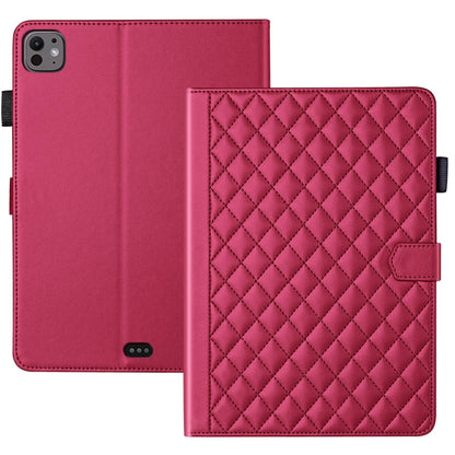 For iPad Pro 11 2024 Rhombus Lattice Leather Smart Tablet Case(Red) - iPad Pro 11 2024 Cases by buy2fix | Online Shopping UK | buy2fix