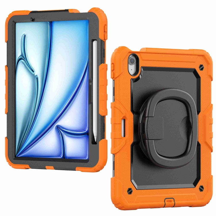 For iPad Air 11 2025 / 2024 Handle Silicone Hydric PC Tablet Case with Shoulder Strap(Orange) - iPad Air 11 2025 / 2024 Cases by buy2fix | Online Shopping UK | buy2fix