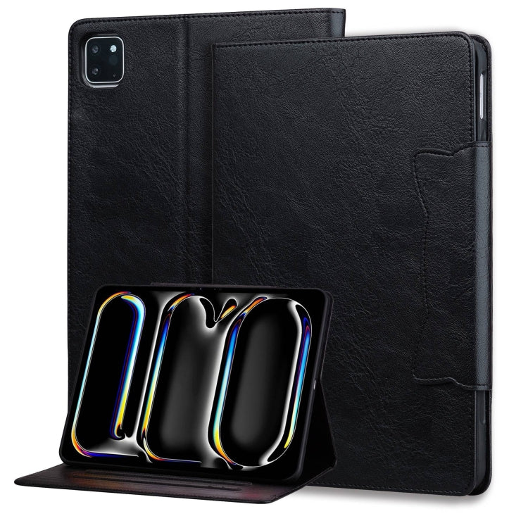 For iPad Pro 13 2024 Cat Buckle Leather Smart Tablet Case(Black) - iPad Pro 13 2024 Cases by buy2fix | Online Shopping UK | buy2fix