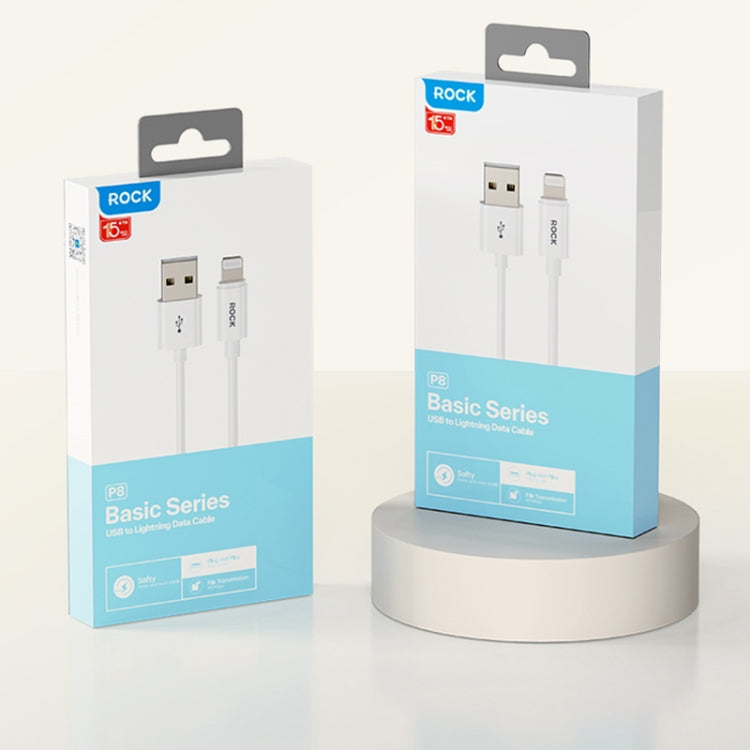 ROCK P8 Prime Series 1m USB Fast Charging Data Cable, Interface:2.4A 8 Pin(White) - Normal Style Cable by ROCK | Online Shopping UK | buy2fix