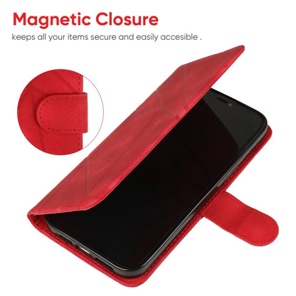 For Google Pixel 9 / 9 Pro Skin Feel Geometric Lines Leather Phone Case(Red) - Google Cases by buy2fix | Online Shopping UK | buy2fix