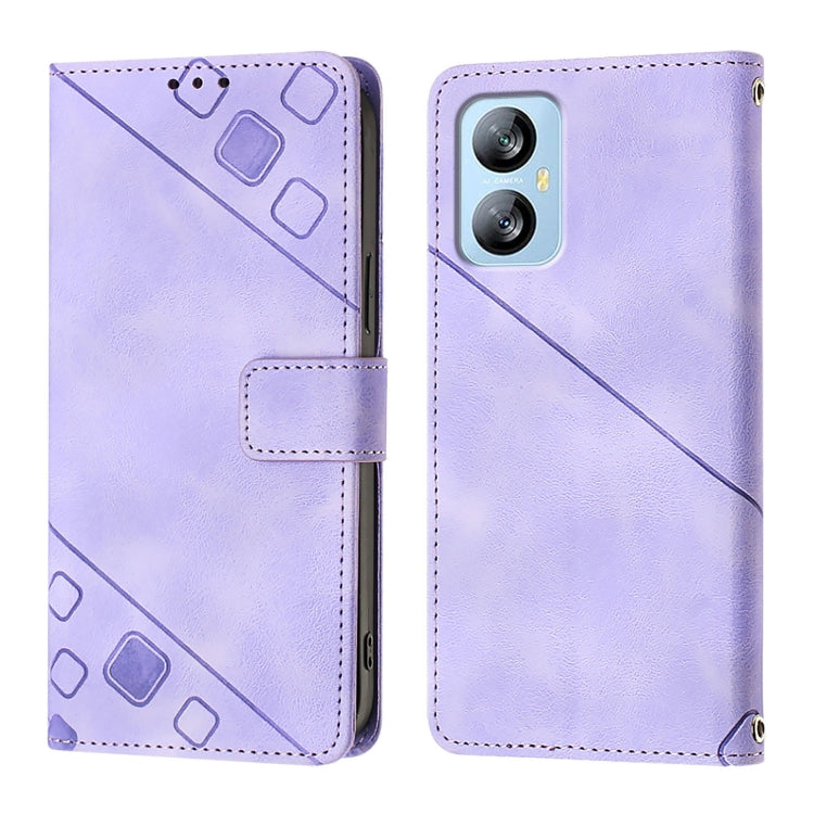 For Blackview A52 Skin Feel Embossed Leather Phone Case(Light Purple) - More Brand by buy2fix | Online Shopping UK | buy2fix