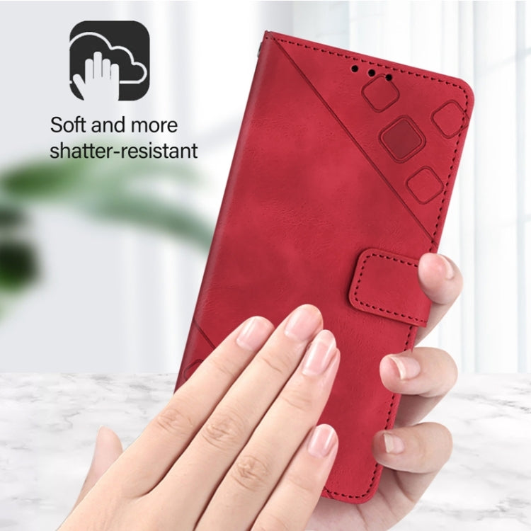 For Blackview Shark 8 Skin Feel Embossed Leather Phone Case(Red) - More Brand by buy2fix | Online Shopping UK | buy2fix