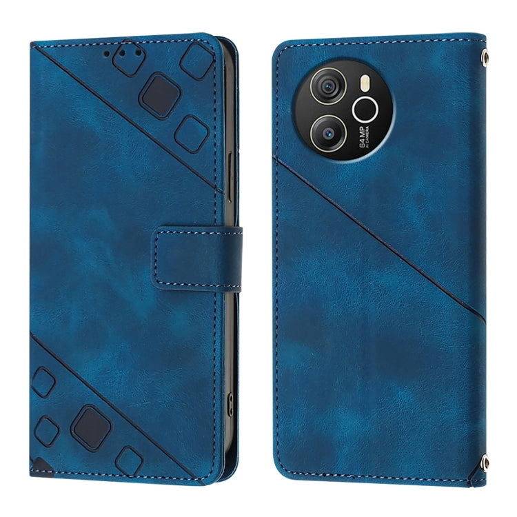 For Blackview Shark 8 Skin Feel Embossed Leather Phone Case(Blue) - More Brand by buy2fix | Online Shopping UK | buy2fix