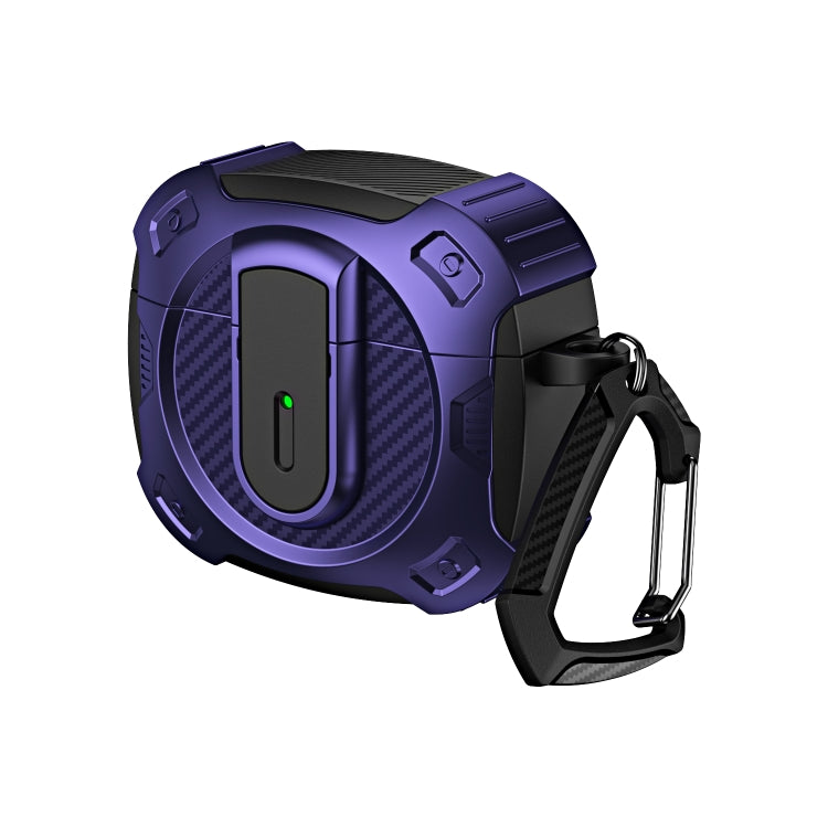 For AirPods 3 Lock Shockproof Bluetooth Earphone Protective Case(Black Purple) - For AirPods 3 by buy2fix | Online Shopping UK | buy2fix