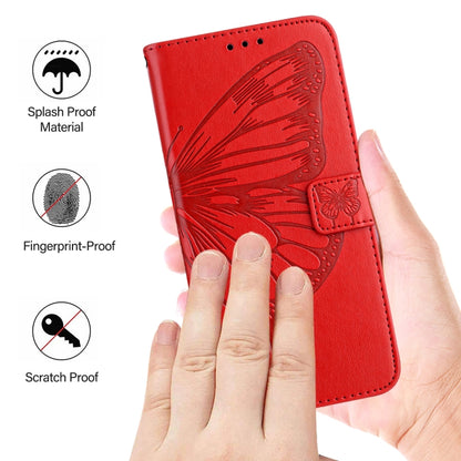 For Blackview Shark 8 Embossed Butterfly Leather Phone Case(Red) - More Brand by buy2fix | Online Shopping UK | buy2fix