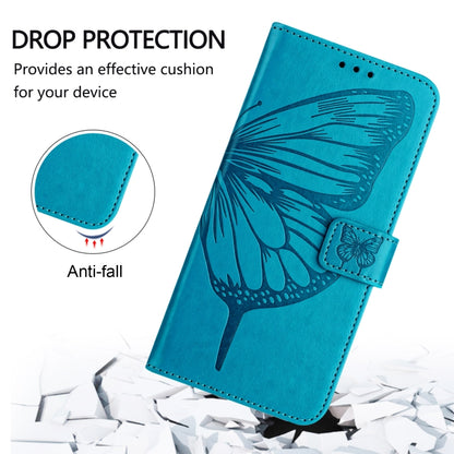 For Blackview Shark 8 Embossed Butterfly Leather Phone Case(Blue) - More Brand by buy2fix | Online Shopping UK | buy2fix