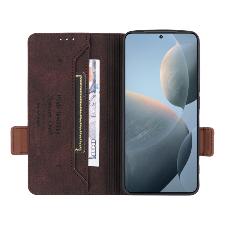 For Redmi K70 / K70 Pro Magnetic Clasp Leather Phone Case(Brown) - Xiaomi Cases by buy2fix | Online Shopping UK | buy2fix