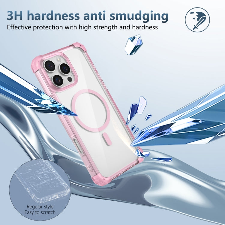 For iPhone 16 Pro Max Transparent MagSafe Magnetic Phone Case(Pink) - iPhone 16 Pro Max Cases by buy2fix | Online Shopping UK | buy2fix