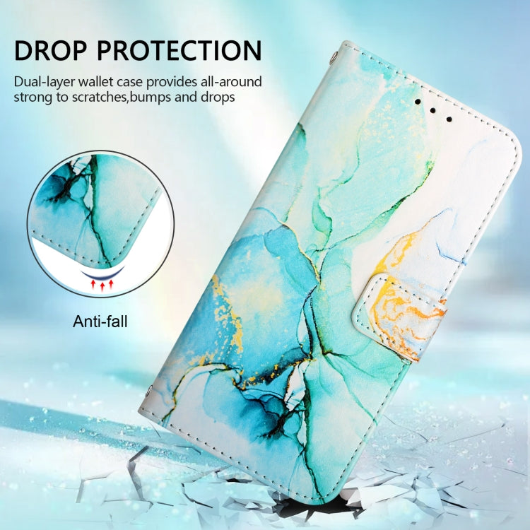 For Blackview A52 PT003 Marble Pattern Flip Leather Phone Case(Green) - More Brand by buy2fix | Online Shopping UK | buy2fix