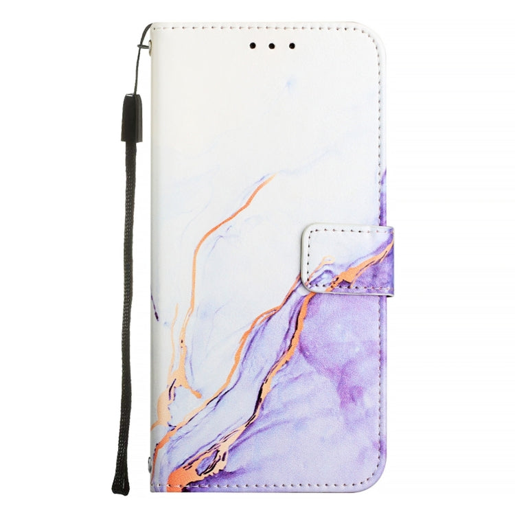 For Blackview Shark 8 PT003 Marble Pattern Flip Leather Phone Case(White Purple) - More Brand by buy2fix | Online Shopping UK | buy2fix