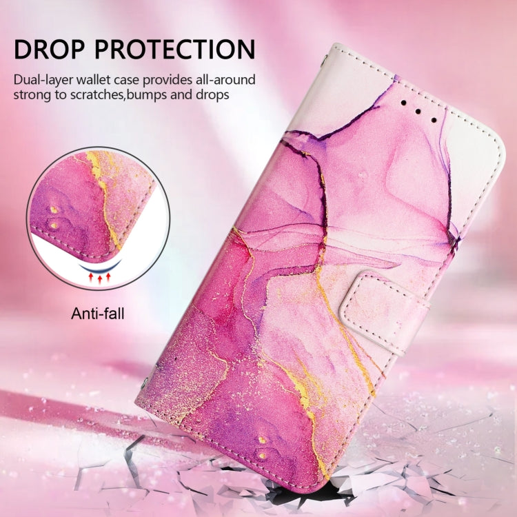 For Blackview Wave 6C PT003 Marble Pattern Flip Leather Phone Case(Pink Purple Gold) - More Brand by buy2fix | Online Shopping UK | buy2fix