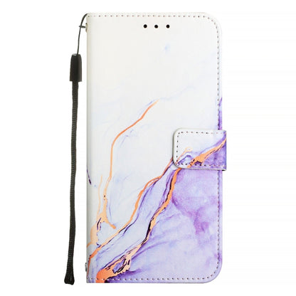 For Blackview Color 8 PT003 Marble Pattern Flip Leather Phone Case(White Purple) - More Brand by buy2fix | Online Shopping UK | buy2fix