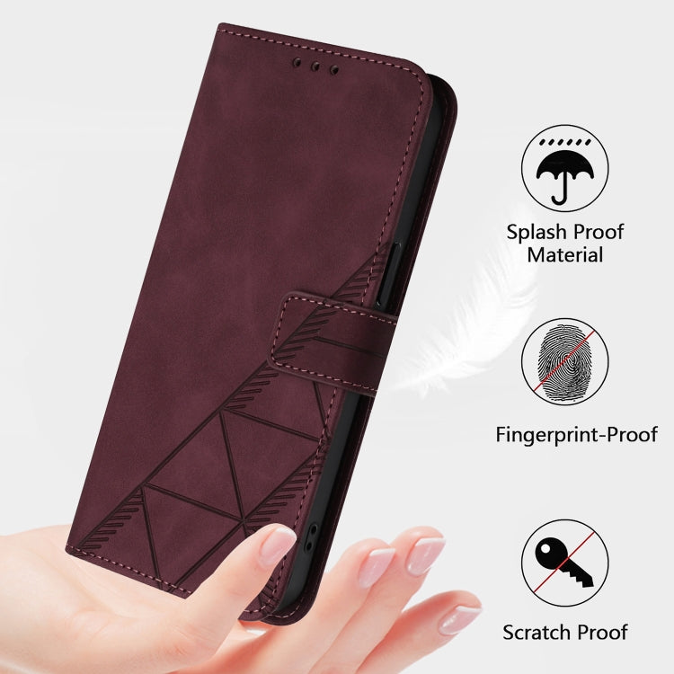 For Blackview A53 Crossbody 3D Embossed Flip Leather Phone Case(Wine Red) - More Brand by buy2fix | Online Shopping UK | buy2fix